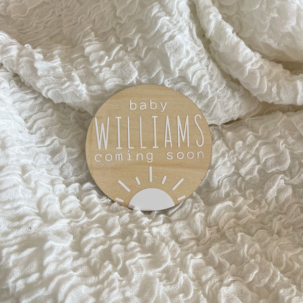 Sunshine Baby Name / Pregnancy Announcement Disc