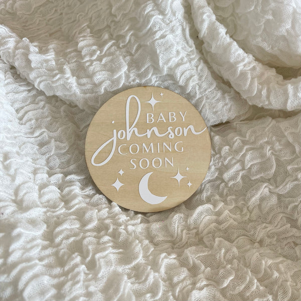 Moonlight Baby Name / Pregnancy Announcement Disc